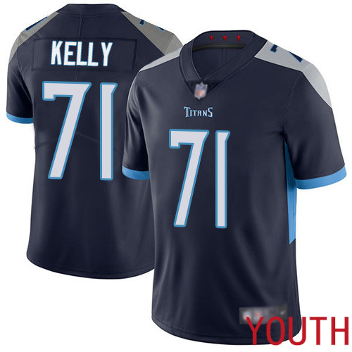 Tennessee Titans Limited Navy Blue Youth Dennis Kelly Home Jersey NFL Football #71 Vapor Untouchable